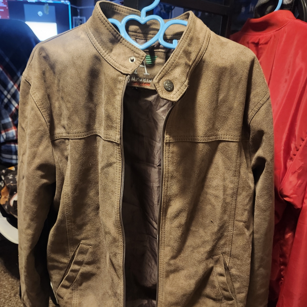 Tan Emporio Collezione Faux Suede jacket